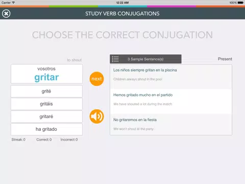Spanish Verb Coach - Learn Subject Pronouns and Practice Verb Conjugations iPad Screenshots