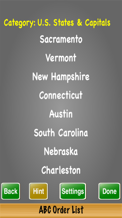 ABC Order List Screenshots