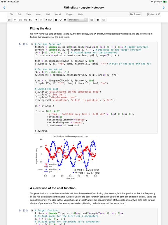Carnets - Jupyter (with scipy) iPad Screenshots