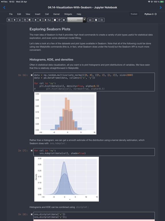 Carnets - Jupyter (with scipy) iPad Screenshots