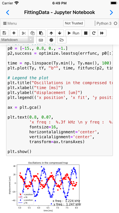 Carnets - Jupyter (with scipy) Screenshots