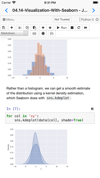 Carnets - Jupyter (with scipy) Screenshots