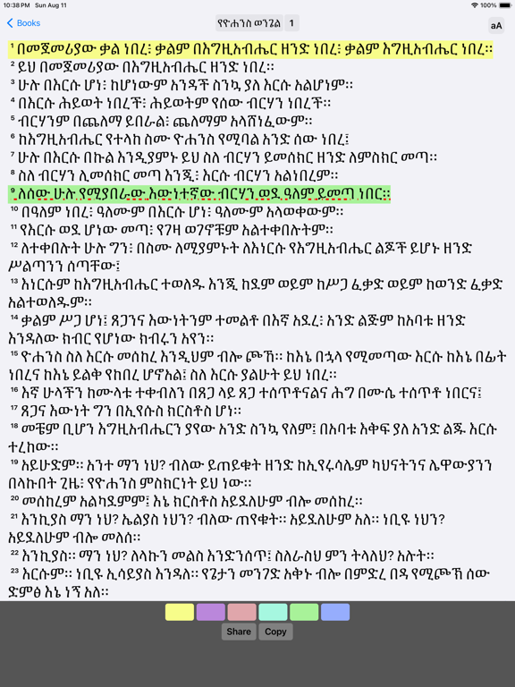 Amharic Bible iPad Screenshots