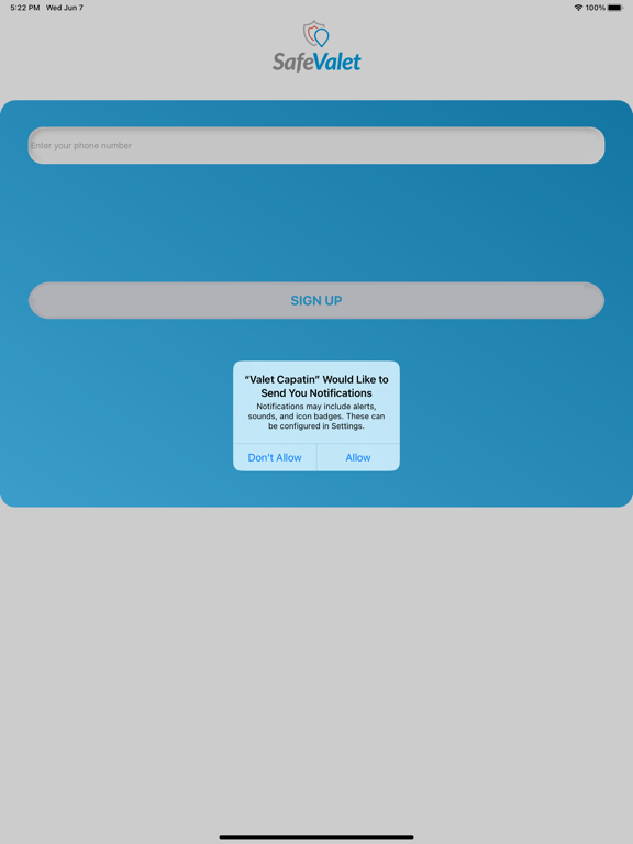 Safe Valet Captain iPad Screenshots