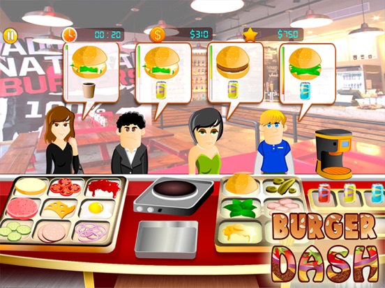 Burger Dash - Top Free Burger Cooking Diner Games iPad  سکرین شاٹس