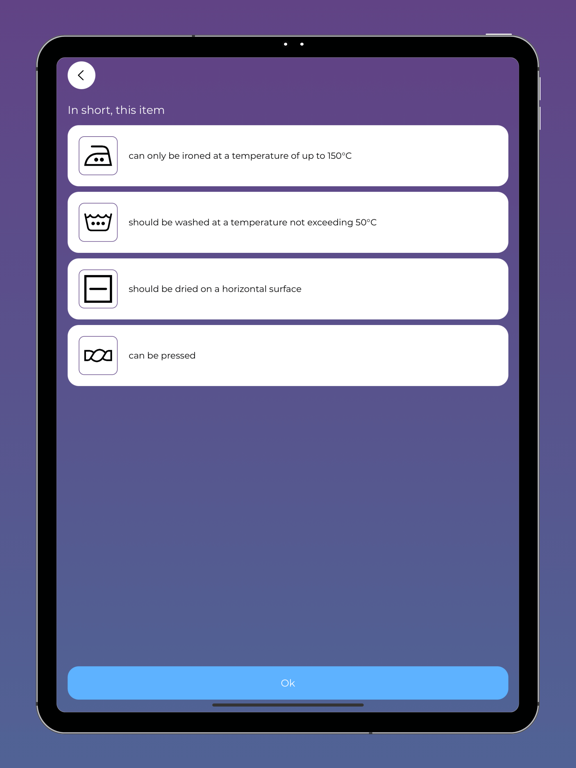 Laundry Guide iPad Screenshots