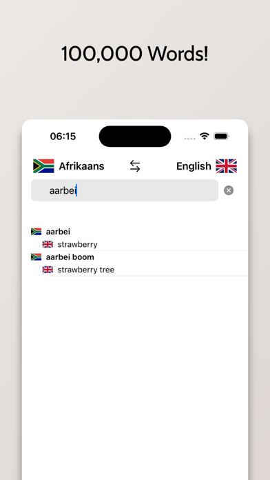 Afrikaans-English Dictionary Screenshots