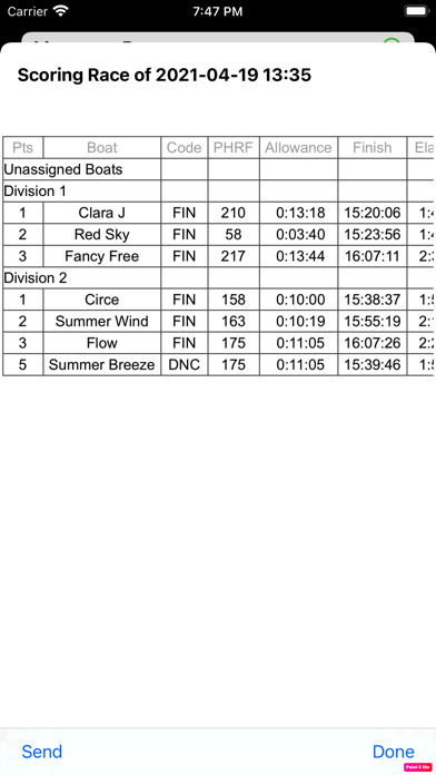 RaceTac Committee Screenshots