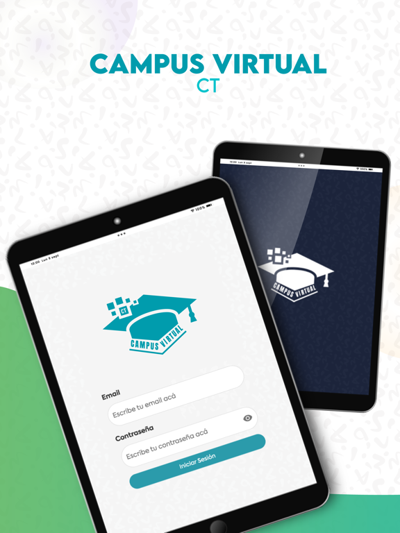 Capturas de tela do Campus Virtual CT iPad