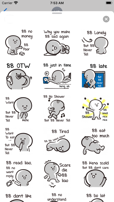 BB Never Tell Sticker Screenshots