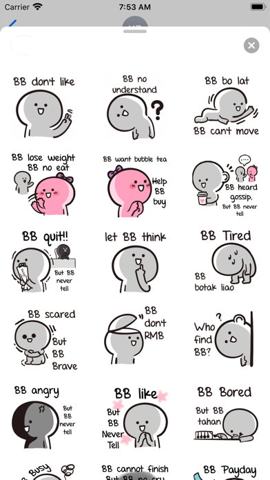 BB Never Tell Sticker Screenshots
