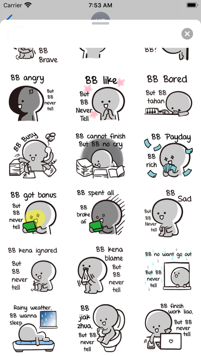 BB Never Tell Sticker Screenshots
