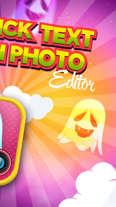 Quick Text on Photo Editor- Add Cute Stickers and Write Captions in Colorful Ghost Frames Screenshots