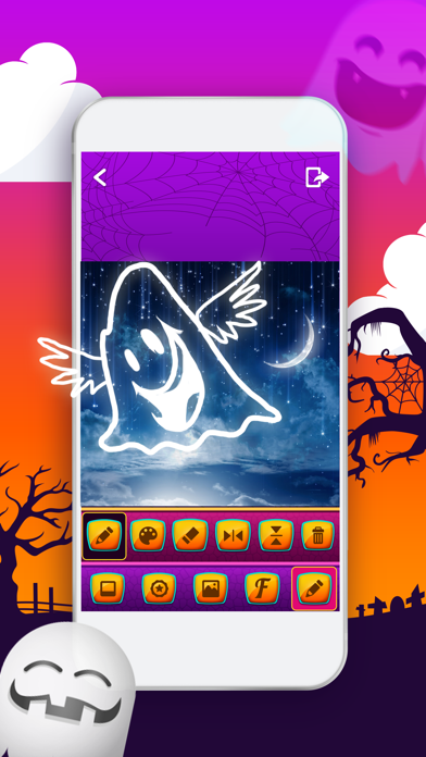 Quick Text on Photo Editor- Add Cute Stickers and Write Captions in Colorful Ghost Frames Screenshots