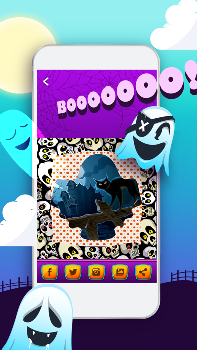 Quick Text on Photo Editor- Add Cute Stickers and Write Captions in Colorful Ghost Frames Screenshots