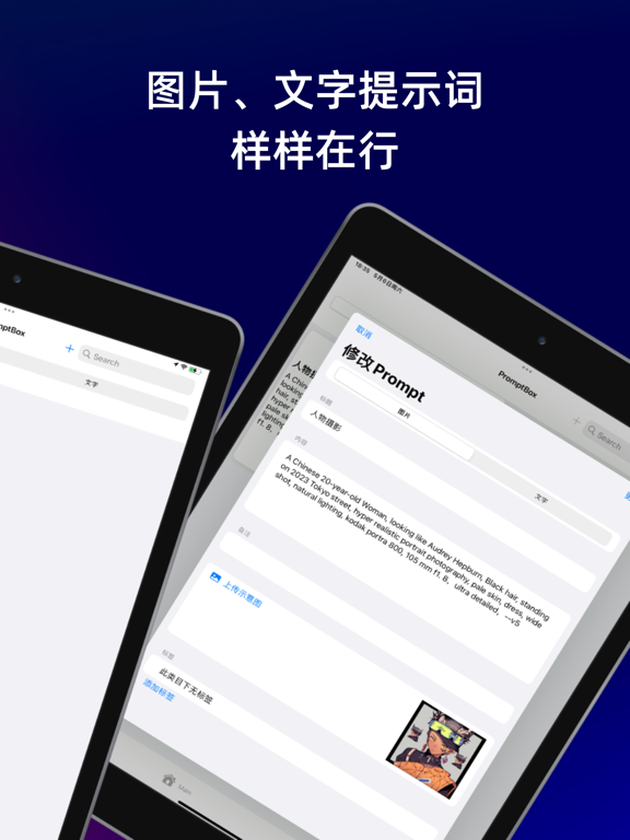 PromptBox 提示词盒子 - 创建与收藏AI提示词 iPad Screenshots