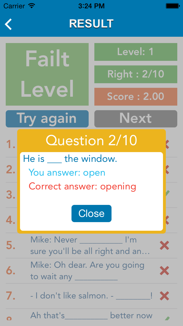 Words Usage Practice Screenshots