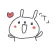 Initial T Cute rabbit Stickers!!