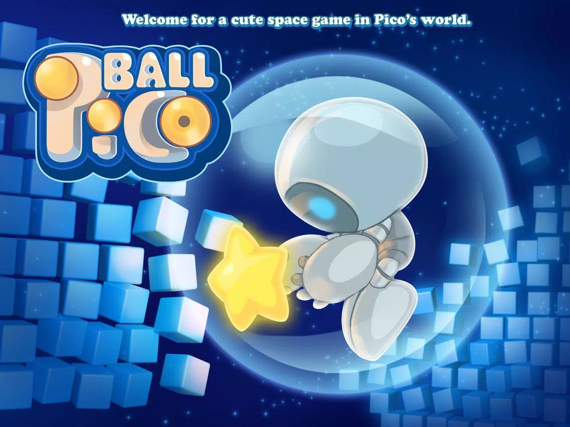 Pico Ball: Robot space adventure bounce action collecting twinkle stars iPad  Screenshots