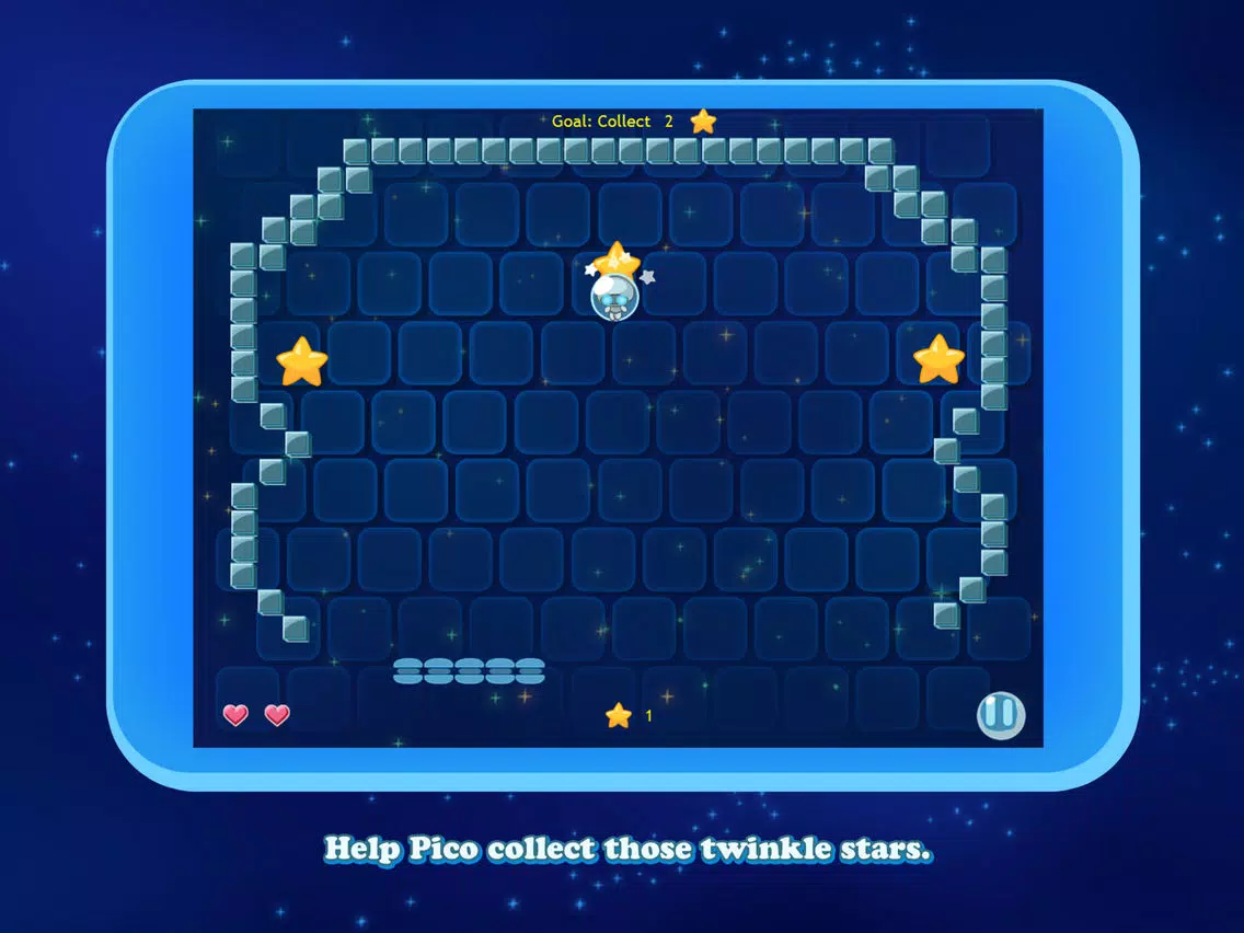 Pico Ball: Robot space adventure bounce action collecting twinkle stars iPad  Screenshots