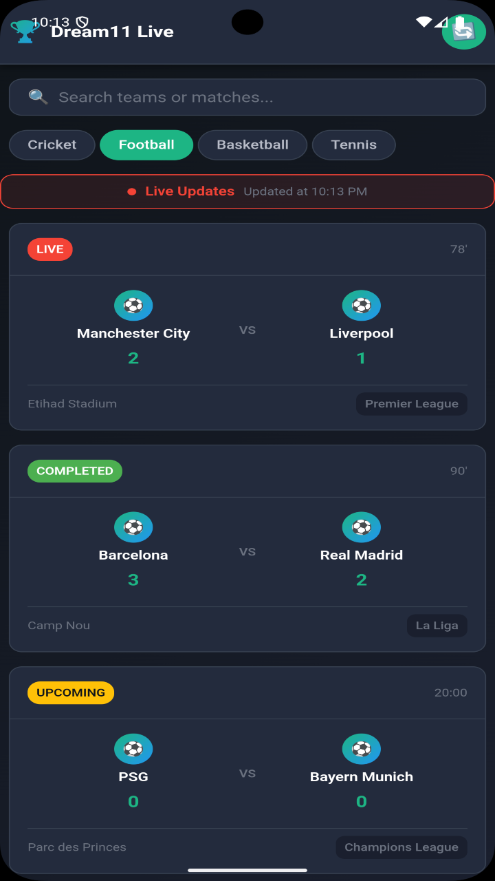 Dream11 Screenshots
