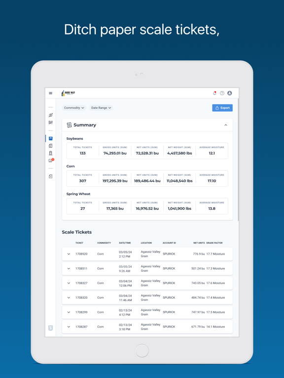 Agassiz Valley Grain, LLC iPad Screenshots