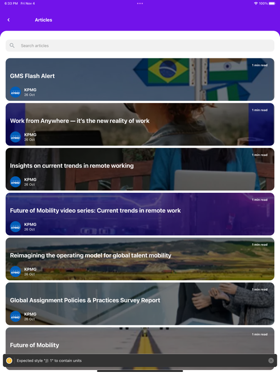 KPMG Global Events iPad Screenshots
