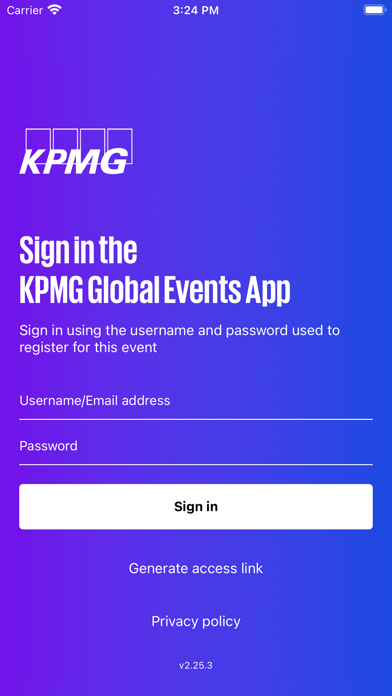 KPMG Global Events Screenshots