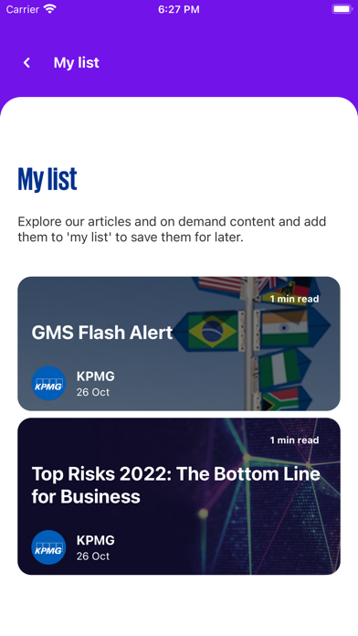 KPMG Global Events Screenshots