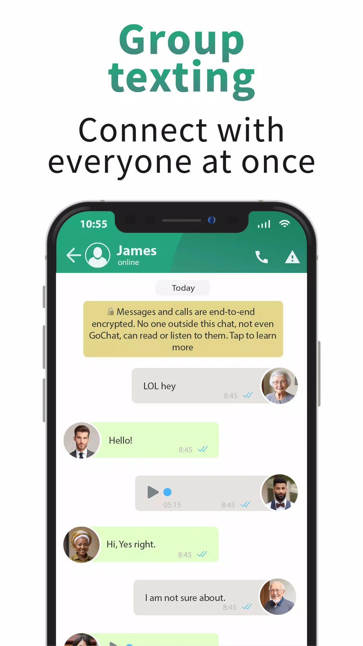 GoChat – Text, Voice, Video Screenshots