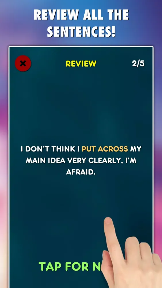 Phrasal Verbs Grammar Test Screenshots