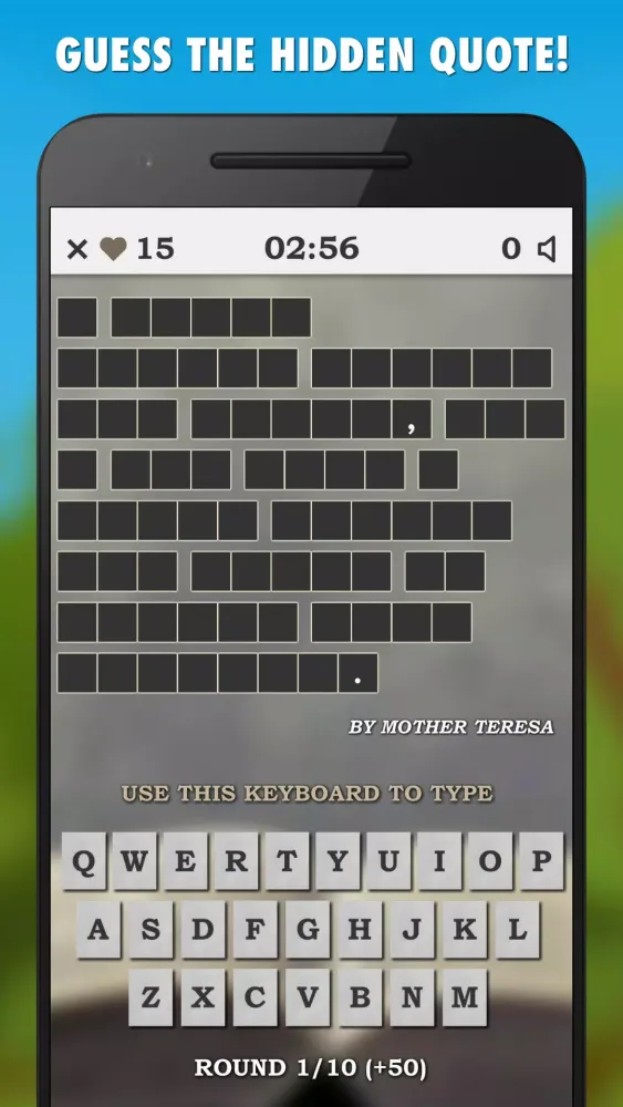Famous Quotes Guessing Game Screenshots
