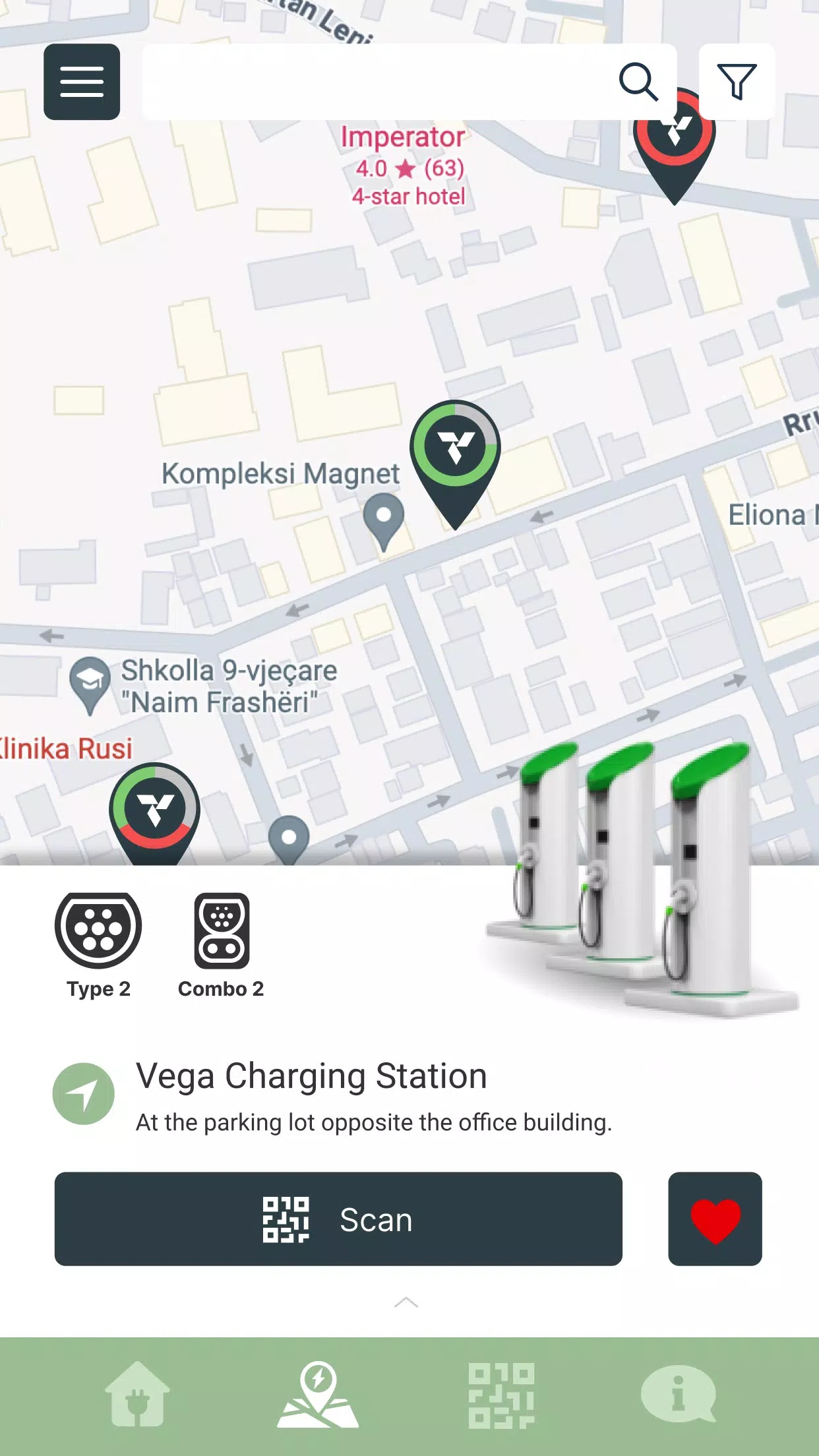 Capturas de tela do Vega Charging