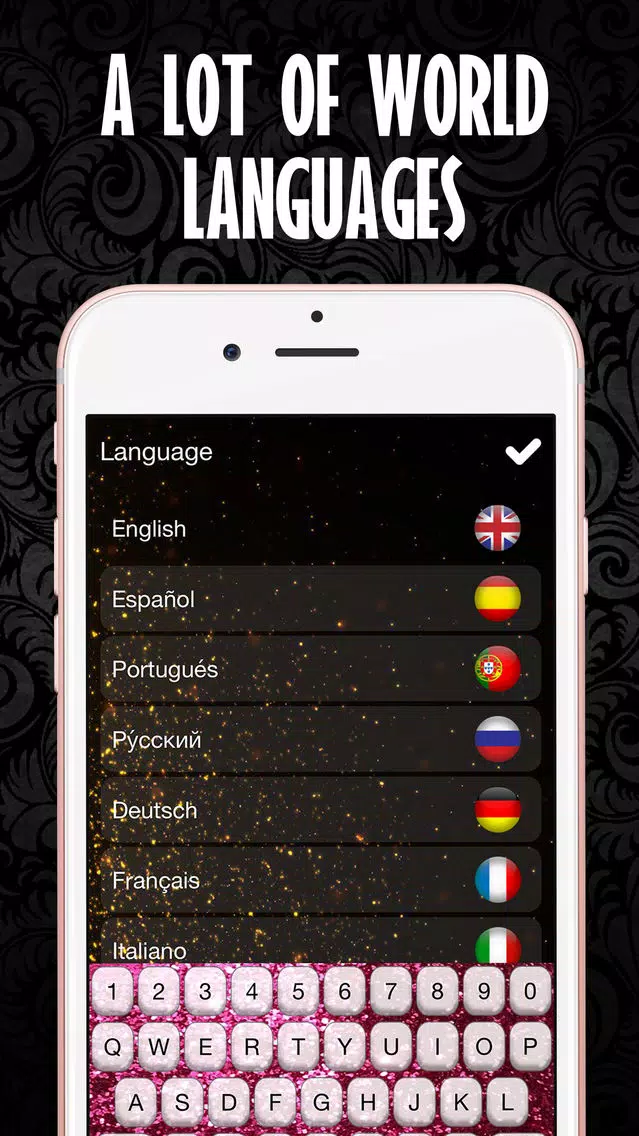 Glitter Keyboard Skins – Customize Keyboards with Glowing Backgrounds, New Emoji.s and Fonts Screenshots
