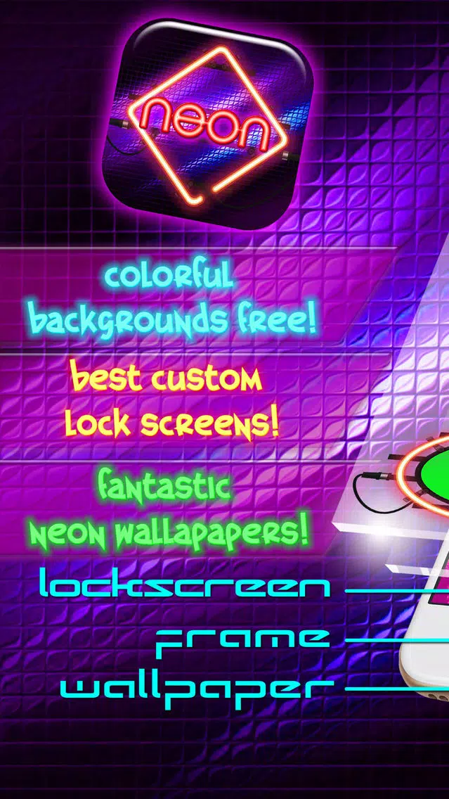 Neon Wallpaper Maker Free - Glowing Lock Screen Themes and Custom Glitter Background.s HD Screenshots