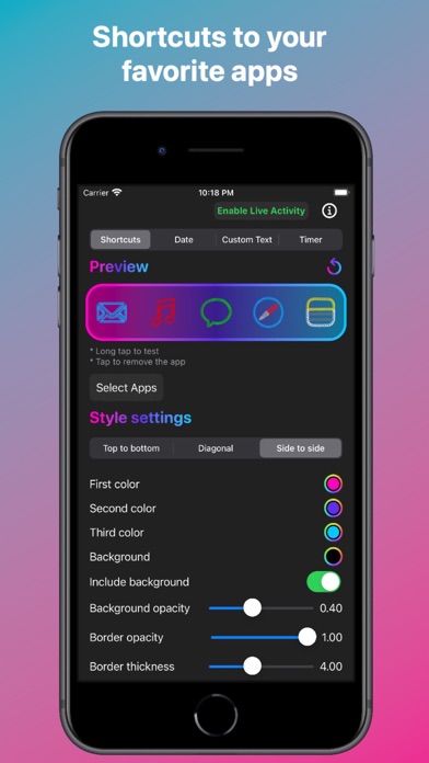 Tangkapan skrin Edgy: Live Activities & Widget