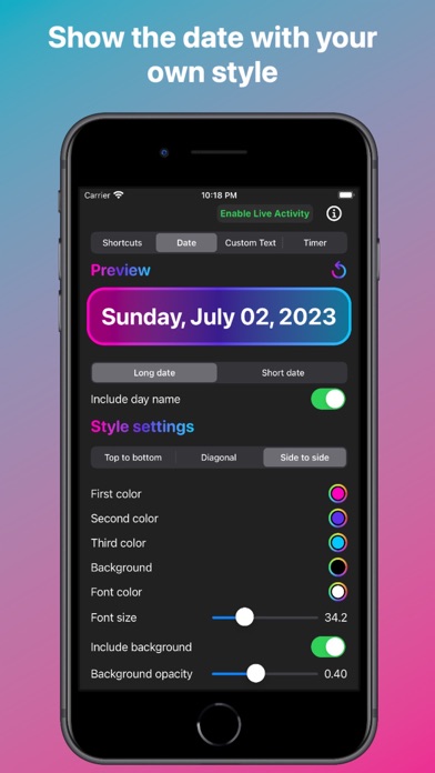 Tangkapan skrin Edgy: Live Activities & Widget