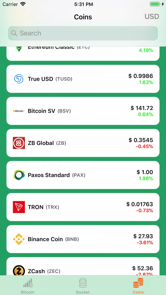Next Coin - Tracking Screenshots