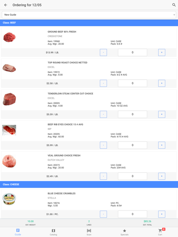 SteBo's Food Service Online iPad Screenshots