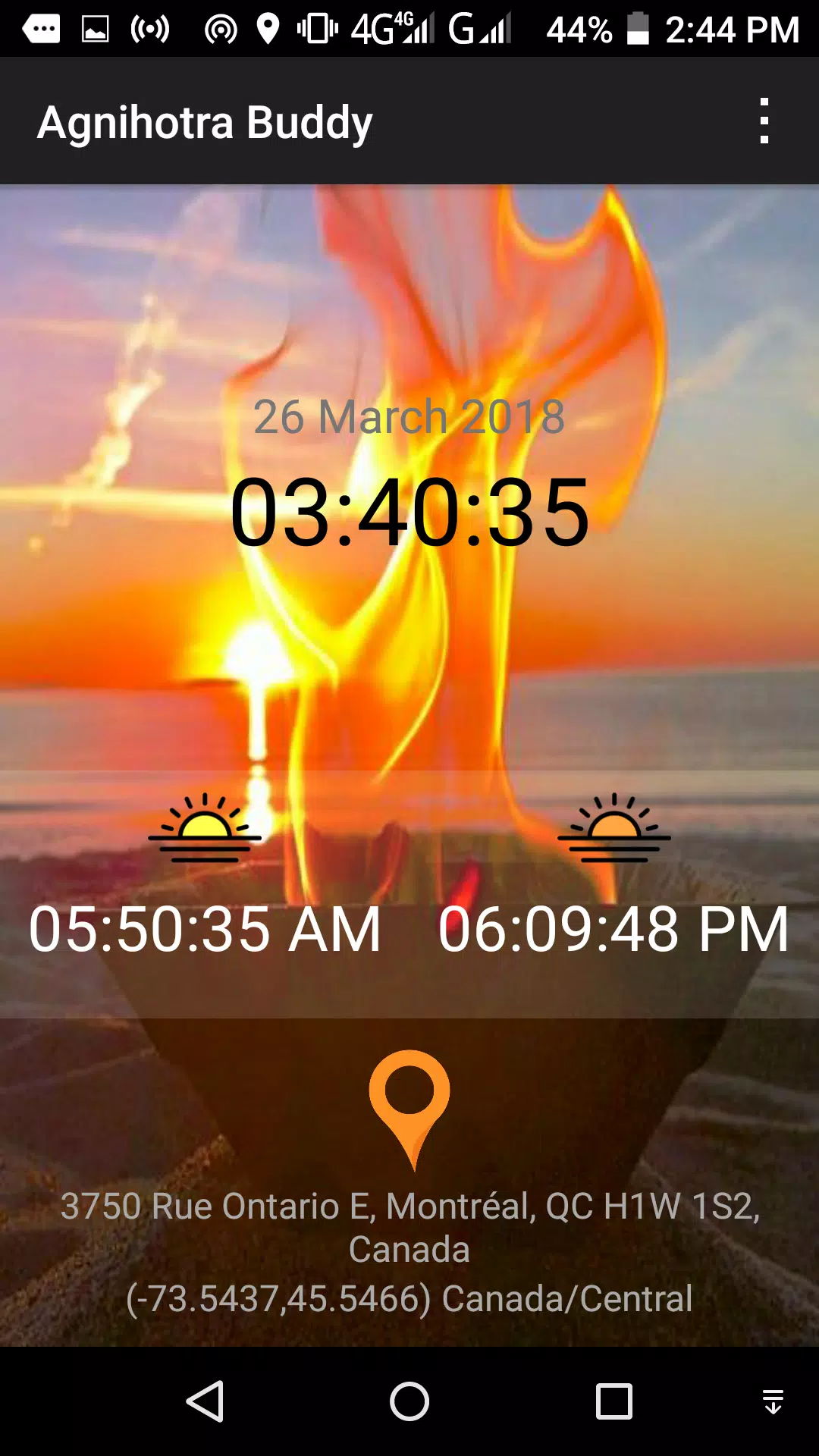 Zrzuty ekranu Agnihotra Buddy