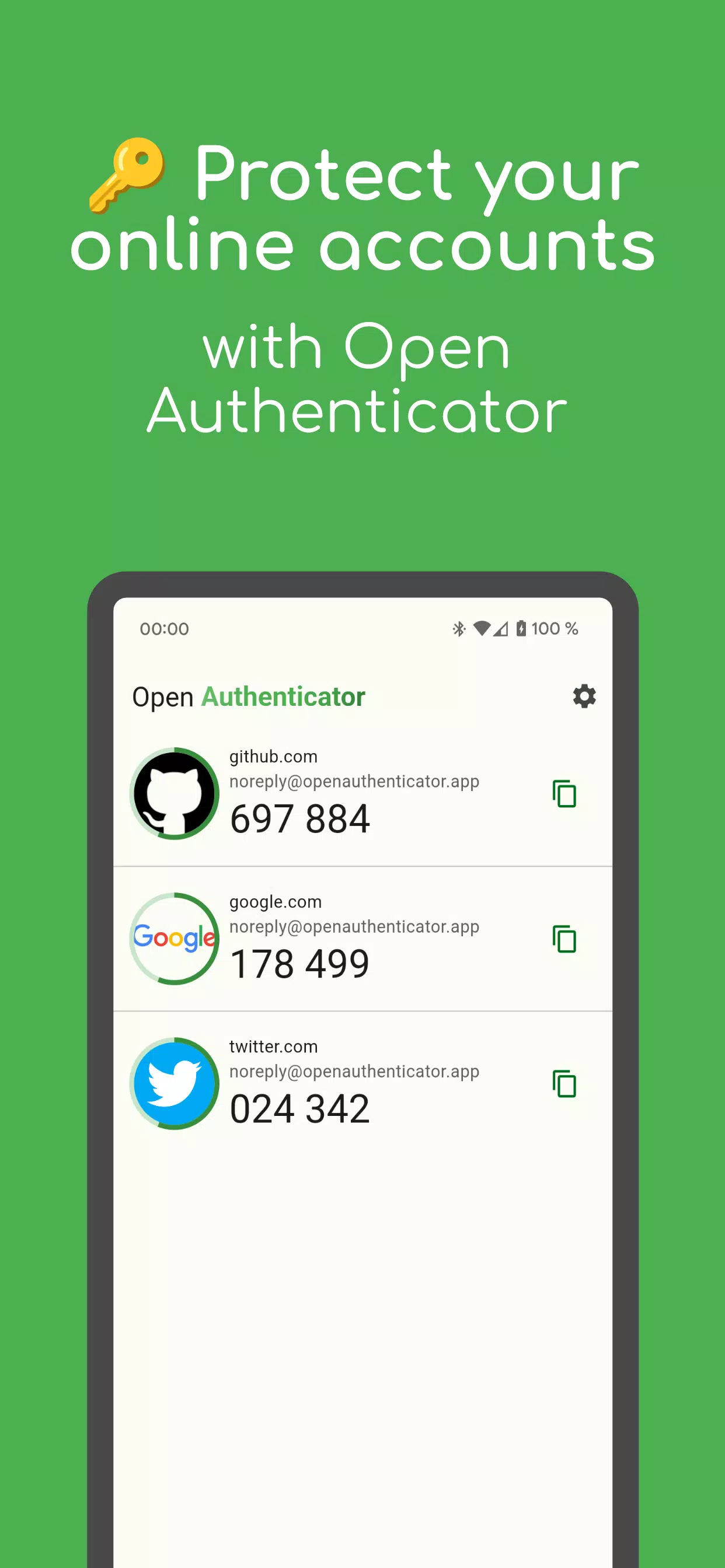 Open Authenticator Screenshots