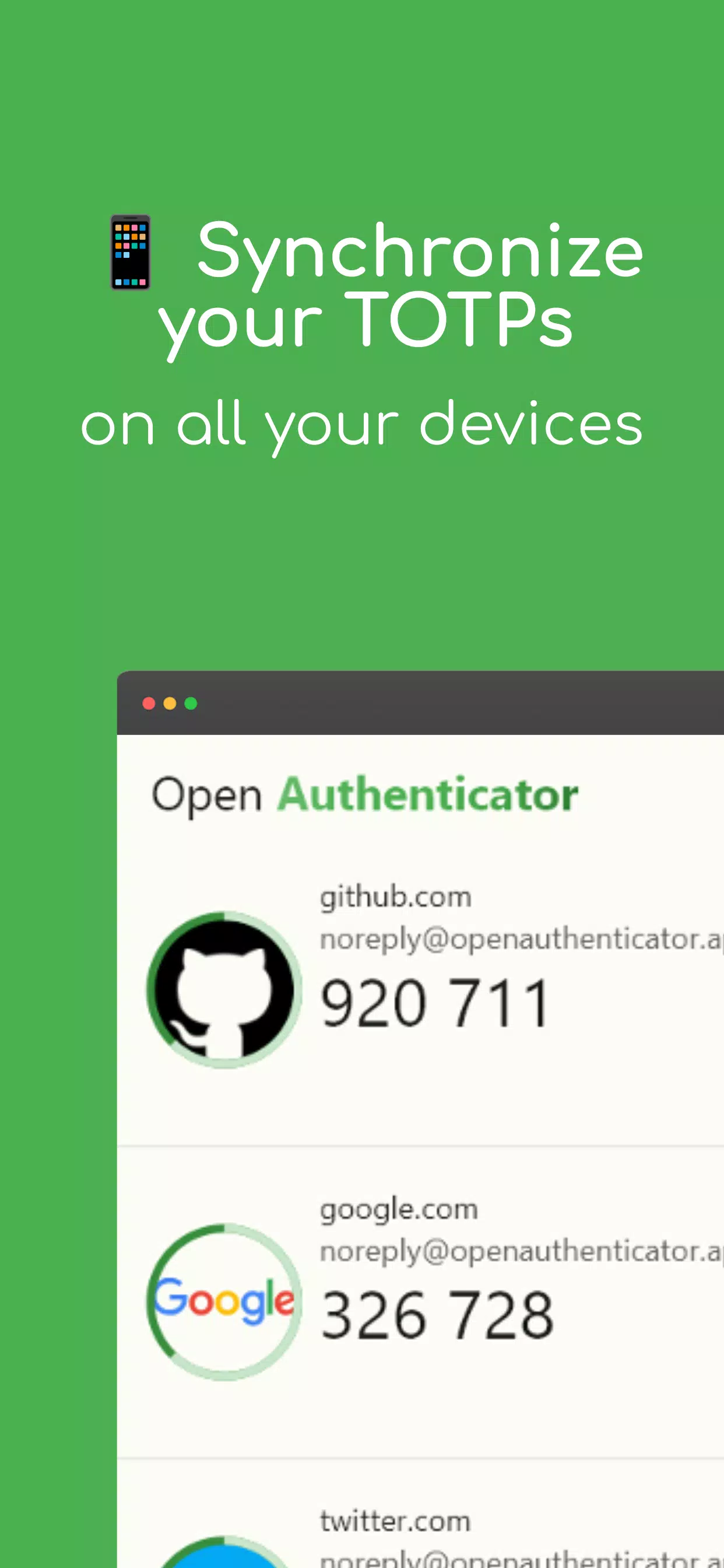 Open Authenticator Screenshots