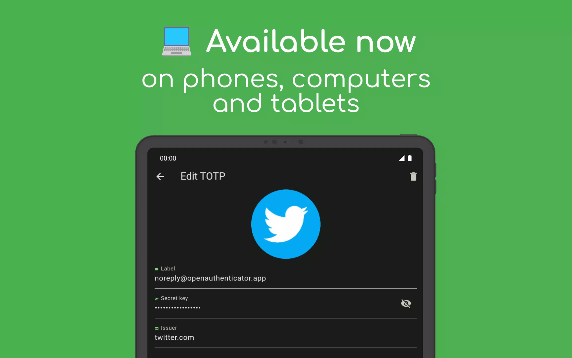 Open Authenticator Screenshots