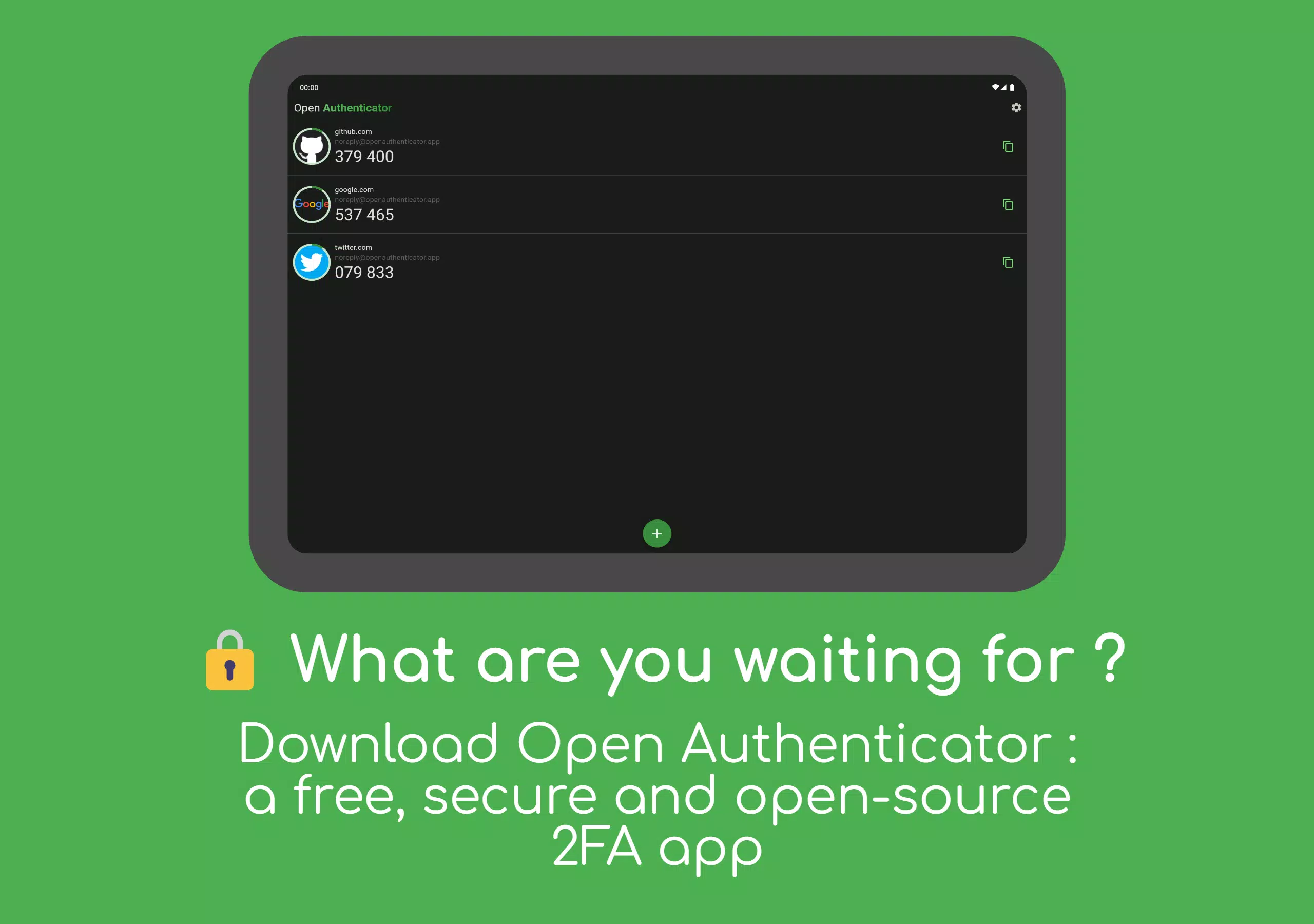 Open Authenticator Screenshots