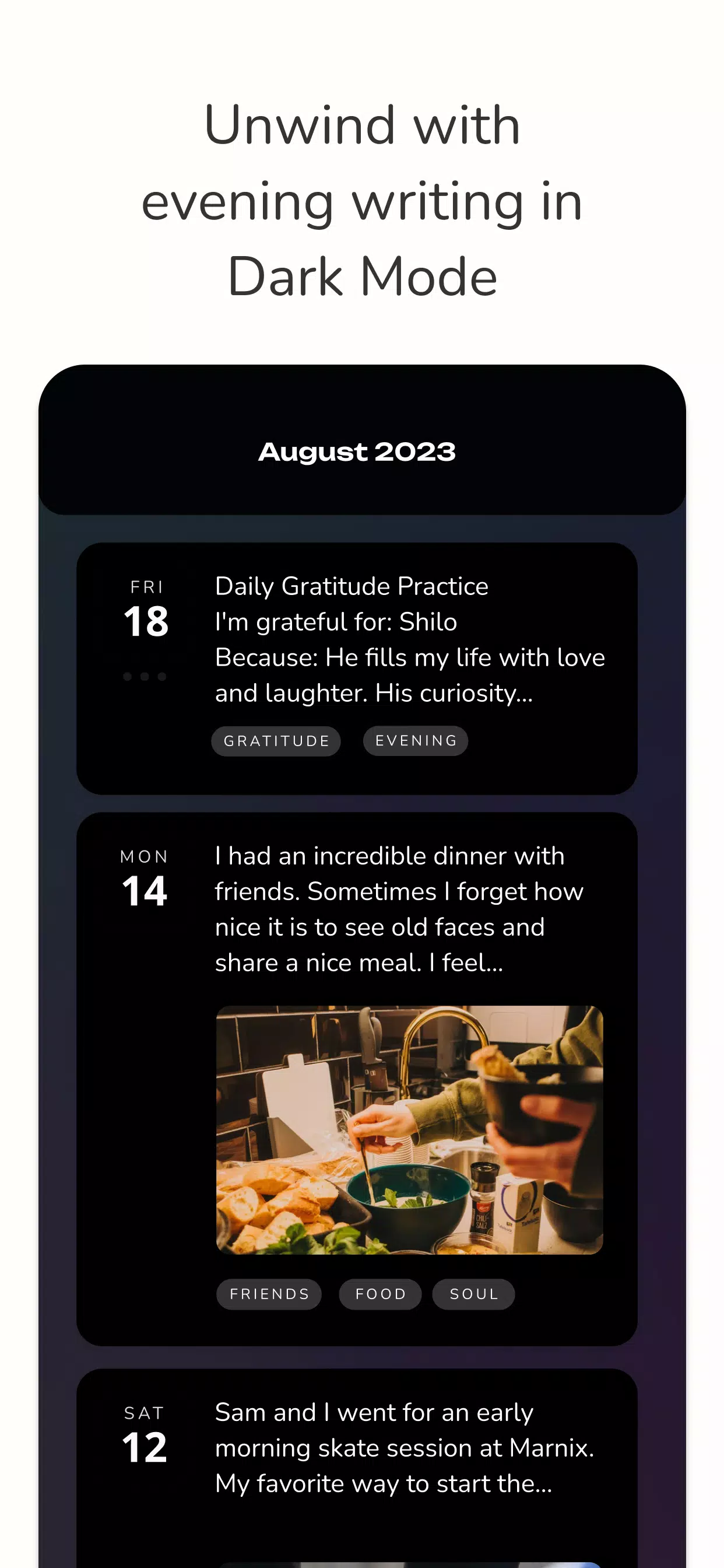 Reflection Journal & Prompts Screenshots