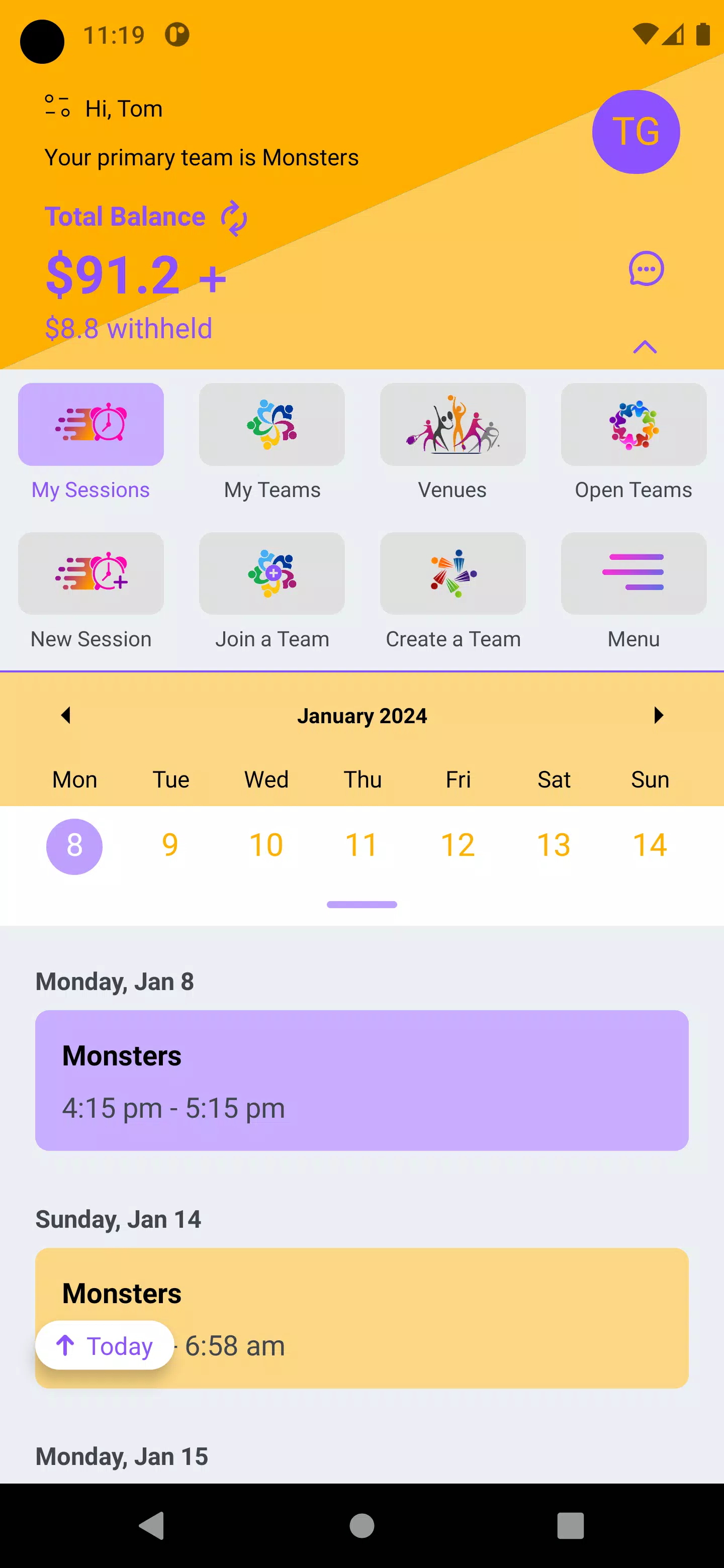Team Wallet Screenshots