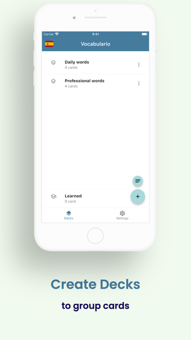 Capturas de pantalla de Vocabulario: Flashcard Builder