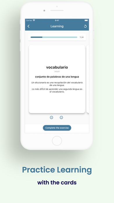 Capturas de pantalla de Vocabulario: Flashcard Builder