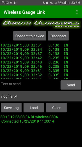 Ultrasonic Wireless Gauge Link Screenshots
