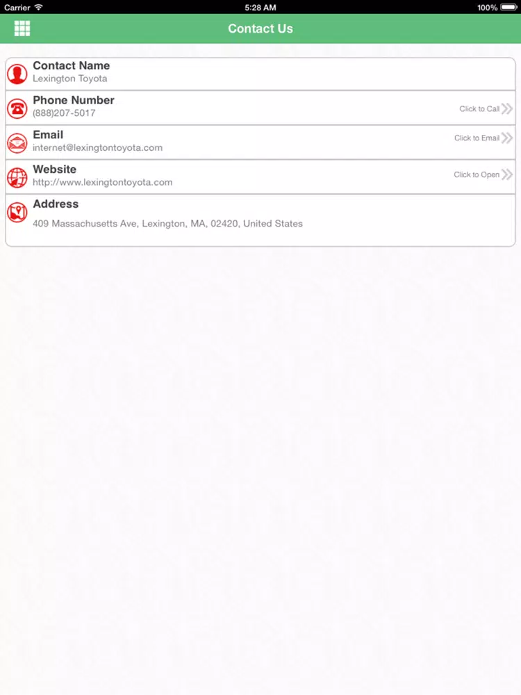 Lexington Toyota iPad Screenshots